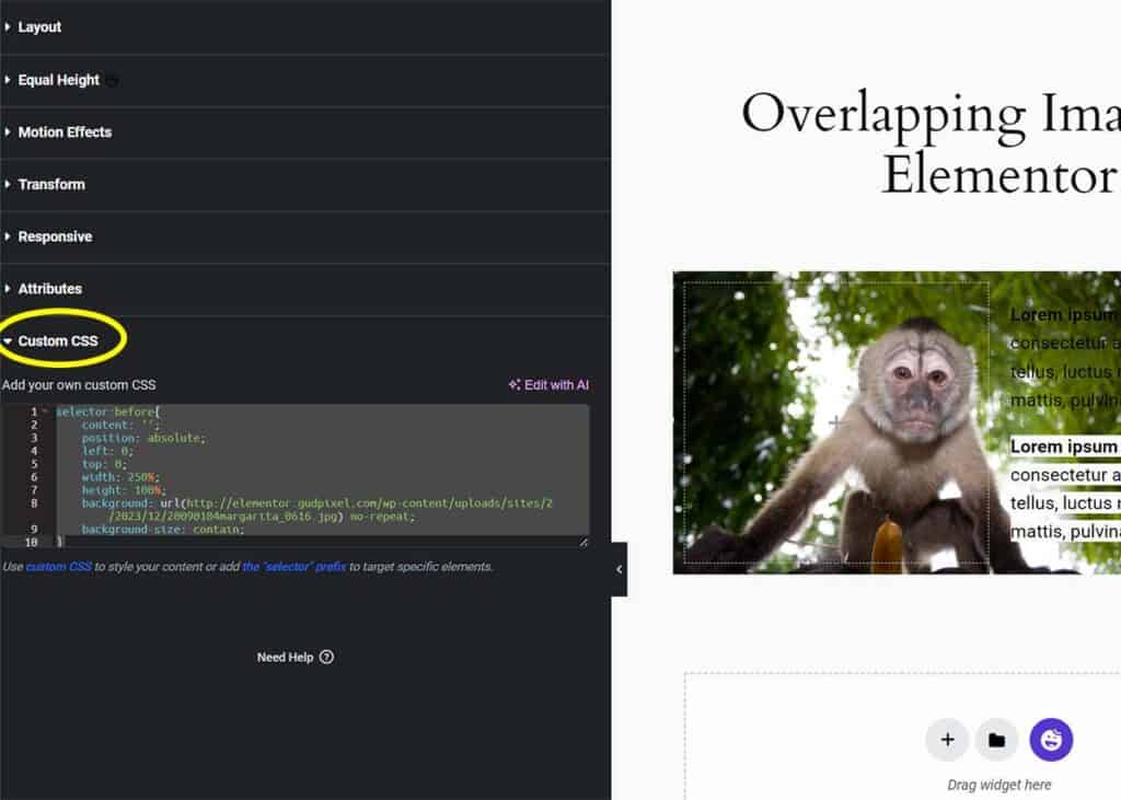 How to Overlap Images in Elementor