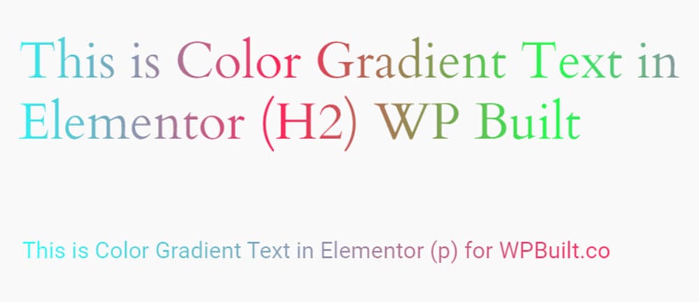 Sample text from custom css gradient color elementor