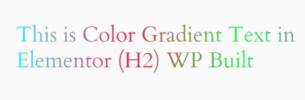 create color gradient h2 in elementor